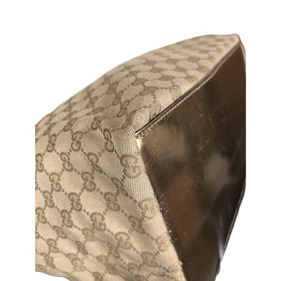 Gucci GG Monogram Canvas Large Web Handle Bucket Tote Pink Gold 131231 204991 - Picture 7 of 16